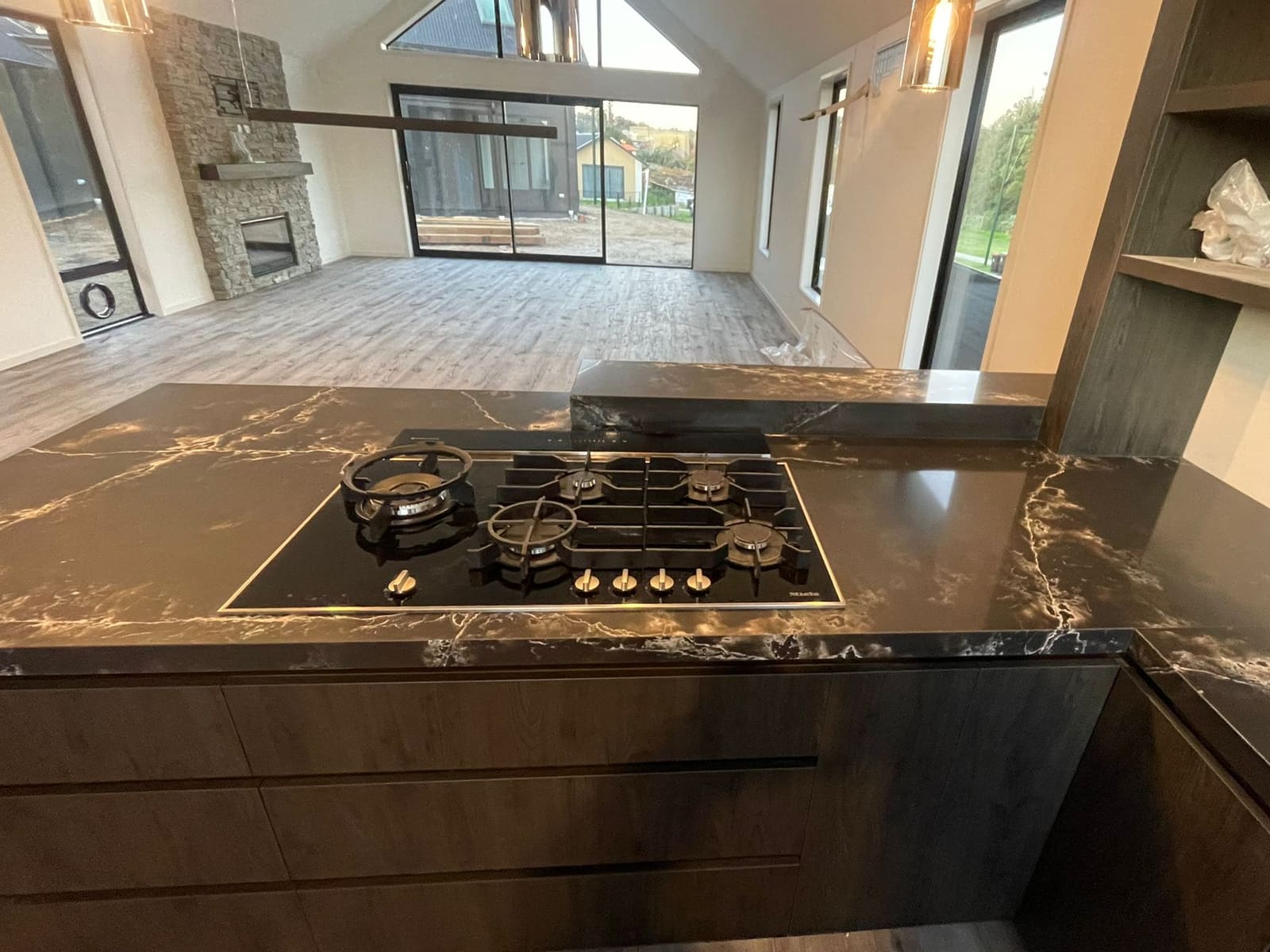 Dark stone kitchen